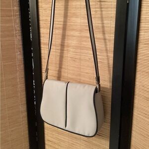 Apostrophe Crossbody Shoulder Bag EUC ivory nylon